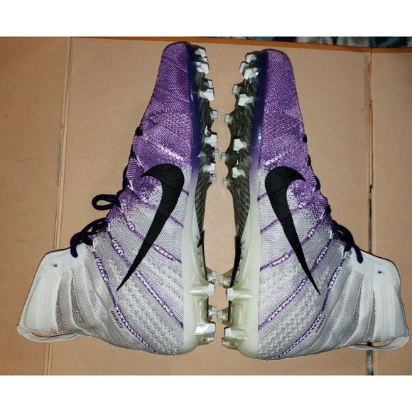 NIKE VAPOR UNTOUCHABLE 3 ELITE  FOOTBALL WHITE/PURPLE MEN\'S SIZE 13.5 NEW main image 5